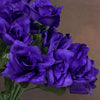 Small Open Rose Bush Artificial Silk Flowers - Purple