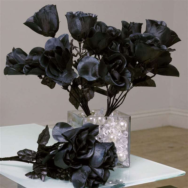 Small Rose Buds Artificial Silk Flowers - Black