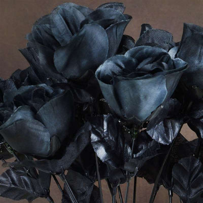 Small Rose Buds Artificial Silk Flowers - Black