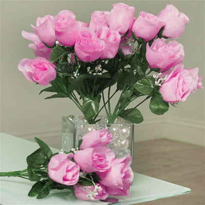 Silk Rose Buds-Pink-84/pk