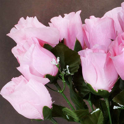Small Rose Buds Artificial Silk Flowers - Pink