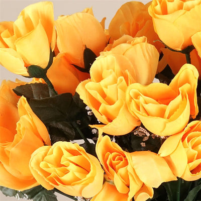 Small Rose Buds Artificial Silk Flowers - Yellow