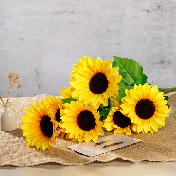 Large Yellow Silk Sunflowers