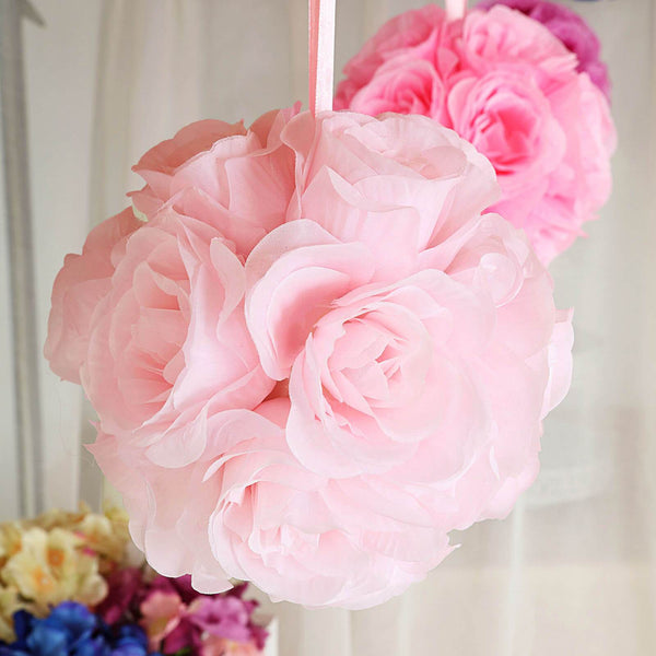 Flower Ball, Silk Rose Pomander Kissing Ball#whtbkgd