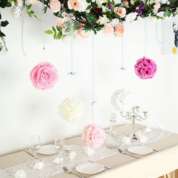 Flower Ball, Silk Rose Pomander Kissing Ball