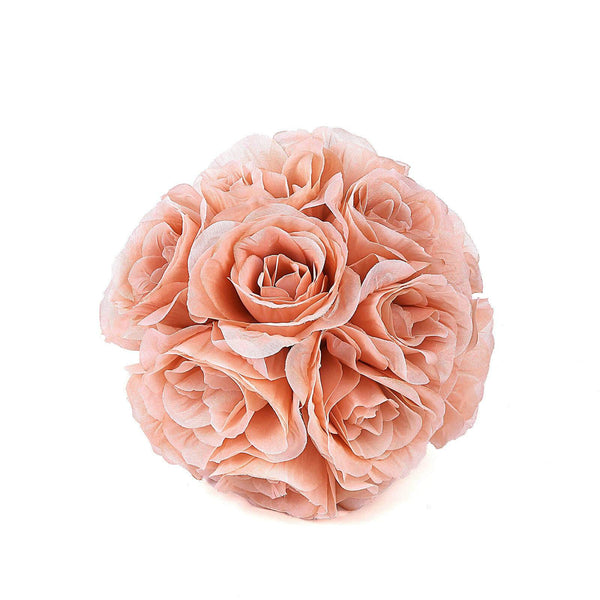 Flower Ball, Silk Rose Pomander Kissing Ball#whtbkgd