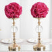 2 Pack | 7" Fuchsia Flower Ball Silk Rose Pomander Kissing Ball