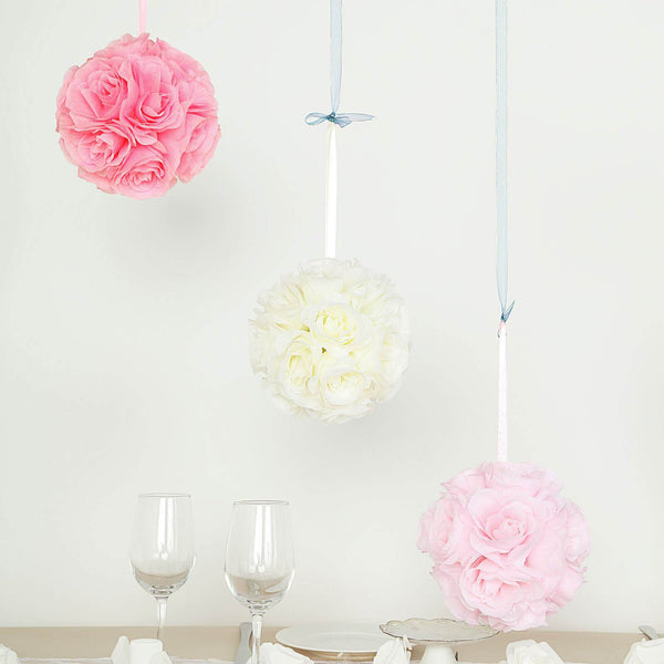 Flower Ball, Silk Rose Pomander Kissing Ball
