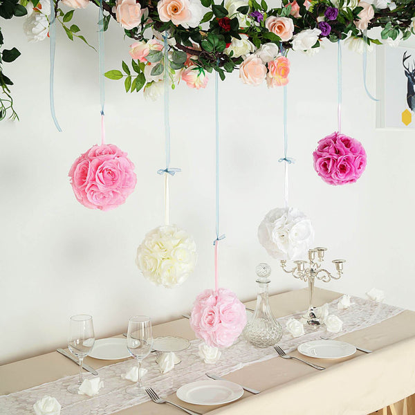Flower Ball, Silk Rose Pomander Kissing Ball
