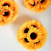 2 Pack | 7inch Artificial Sunflower Kissing Balls Hanging Silk Pomander Ball With Satin Ribbon Loops