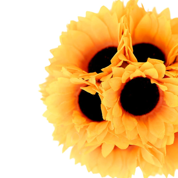 2 Pack | 7inch Artificial Sunflower Kissing Balls Hanging Silk Pomander Ball With Satin Ribbon Loops#whtbkgd