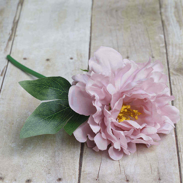 5 Heads | 11" Tall Artificial Peony Bouquet - Dusty Rose | Silk Flowers Factory