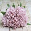 5 Heads | 11" Tall Artificial Peony Bouquet - Dusty Rose | Silk Flowers Factory