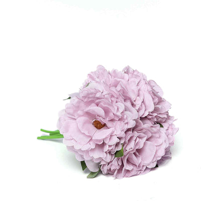 5 Heads | 11" Tall Artificial Peony Bouquet - Dusty Rose | Silk Flowers Factory