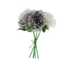 5 Heads | 11" Tall Artificial Bush Peony Bouquet - Gray | White