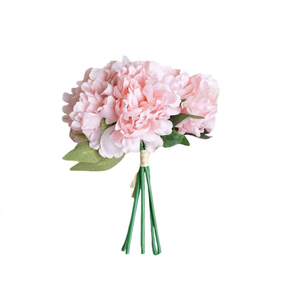 5 Heads | 11" Tall Artificial Bush Peony Bouquet - Pink