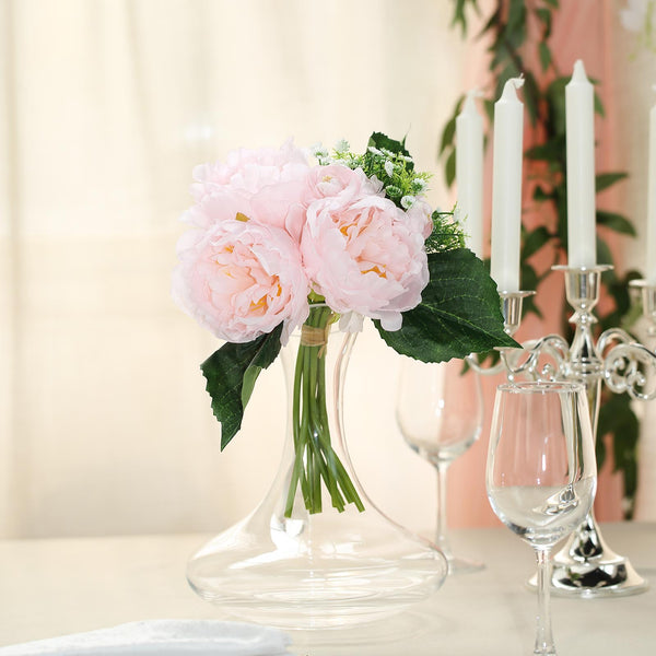 12'' Tall Blush | Rose Gold Artificial Peony Silk Peonies Bouquet