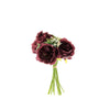 12'' Tall Burgundy Artificial Peony Silk Flowers Bouquet