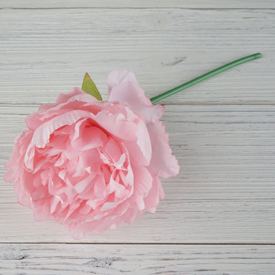 12'' Tall Pink Artificial Peony Silk Flowers Bouquet