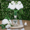 12'' Tall White Artificial Peony Silk Flowers Bouquet