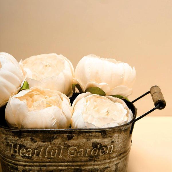 10 Pack | 3 inches Beige Silk Peony Flower Heads, Artificial Peonies For Flower Arrangementv