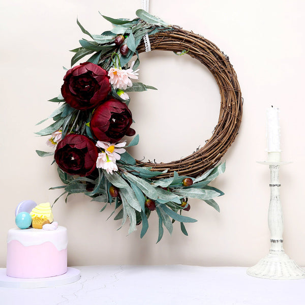 10 Pack | 3inches Silk Peony Flower Heads, Artificial Peonies For Flower Arrangement - Burgundy