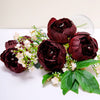 10 Pack | 3inches Silk Peony Flower Heads, Artificial Peonies For Flower Arrangement - Burgundy#whtbkgd