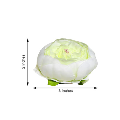 10 Pack | 3inches Cream Silk Peony Flower Heads, Artificial Peonies For Flower Arrangement