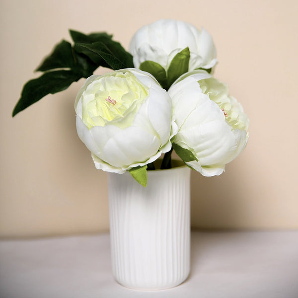 10 Pack | 3inches Cream Silk Peony Flower Heads, Artificial Peonies For Flower Arrangement