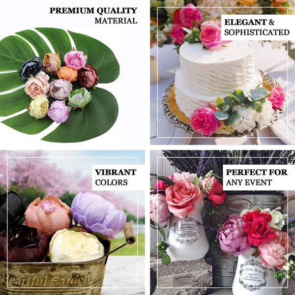 10 Pack | 3inch Silk Peony Flower Heads, Artificial Peonies For Flower Arrangement - Cream