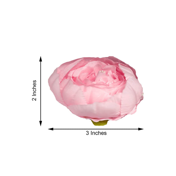 10 Pack | 3inch Silk Peony Flower Heads, Artificial Peonies For Flower Arrangement - Pink