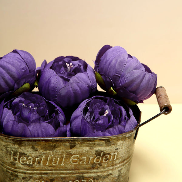 10 Pack | 3inch Silk Peony Flower Heads, Artificial Peonies For Flower Arrangement - Purple
