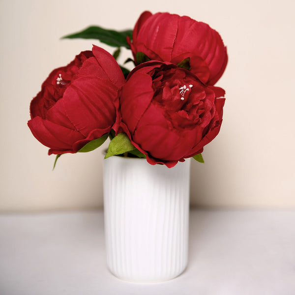 10 Pack | 3inch Silk Peony Flower Heads, Artificial Peonies For Flower Arrangement - Red