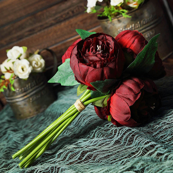 Artificial Silk Peonies, Peony Bouquet, Wedding Flower Bouquet