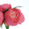 10" Tall | Fuchsia 5 Heads Silk Peonies, Artificial Peony Flower Bouquet#whtbkgd