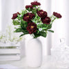 4 Bushes | 12inches Burgundy Peony Flower Bouquet, Artificial Flower Arrangements