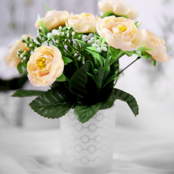 4 Bushes | 12inches Cream Peony Flower Bouquet, Artificial Flower Arrangements#whtbkgd