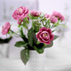 4 Bushes | 12" Fuchsia Artificial Peony Flower Bouquet, Silk Flower Arrangements#whtbkgd