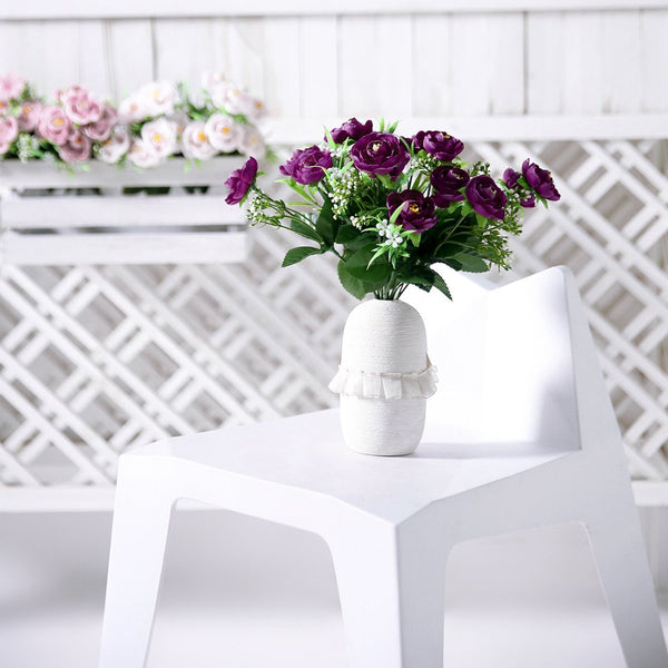 4 Bushes | 12inches Purple Peony Flower Bouquet, Artificial Flower Arrangements