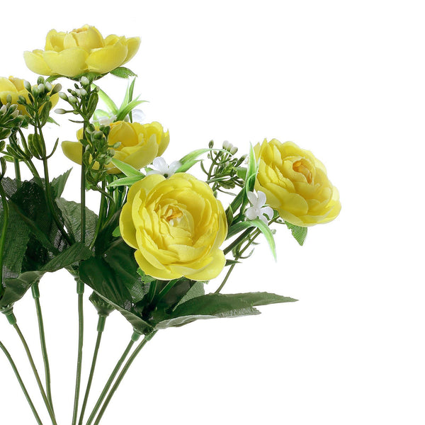 4 Bushes | 12inches Yellow Peony Flower Bouquet, Artificial Flower Arrangements#whtbkgd