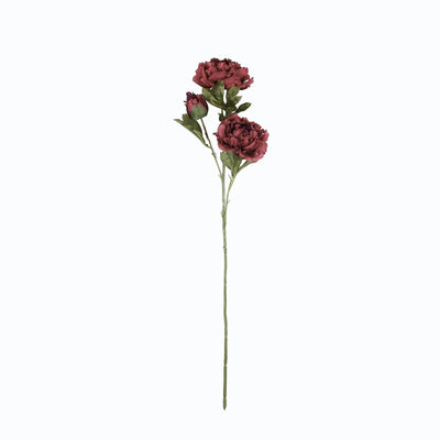2 Bushes | 29inch Long Stem Peony Flower Spray Burgundy Silk Peonies