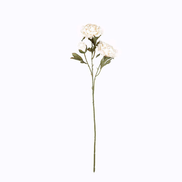 2 Bushes | 29inch Long Stem Peony Flower Spray Ivory Silk Peonies