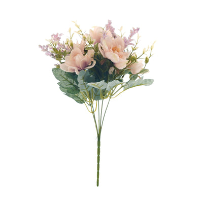 3 Bushes | 11inch Silk Peonies, Artificial Peony Flower Bouquet For Vase Floral Arrangement - Rose Gold | Blush#whtbkgd