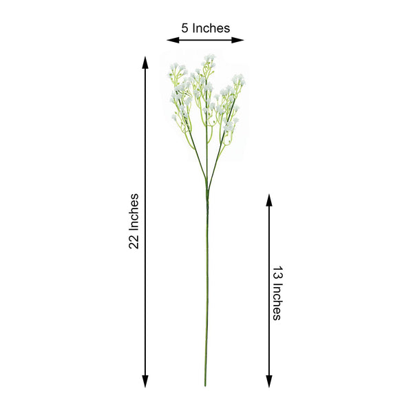 White Babys Breath Artificial Flowers, Gypsophila Real Touch Silk Flowers Stem