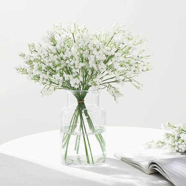 White Babys Breath Artificial Flowers, Gypsophila Real Touch Silk Flowers Stem