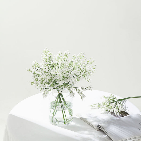 White Babys Breath Artificial Flowers, Gypsophila Real Touch Silk Flowers Stem