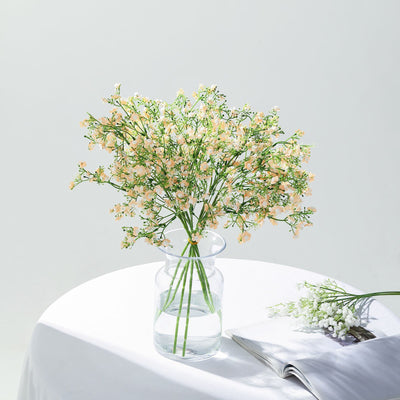 4 Pack 27inch Babys Breath Artificial Flowers, Gypsophila Real Touch Silk Flowers Stem Rose Gold