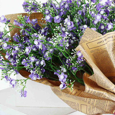 4 Pack | 27inch Lavender Babys Breath Artificial Flowers, Gypsophila Real Touch Silk Flowers Stem#whtbkgd