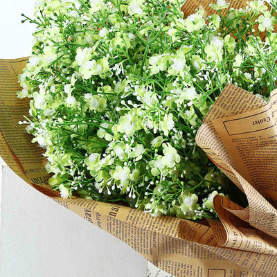 4 Pack | 27inch Lime Babys Breath Artificial Flowers, Gypsophila Real Touch Silk Flowers Stem#whtbkgd