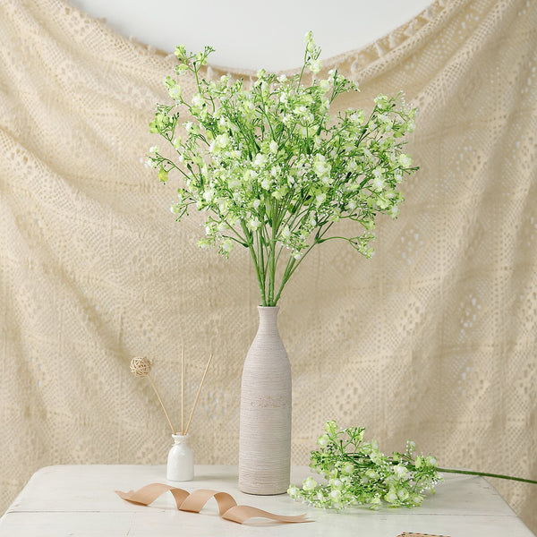 4 Pack | 27inch Lime Babys Breath Artificial Flowers, Gypsophila Real Touch Silk Flowers Stem